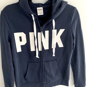 PINK navy blue sweater